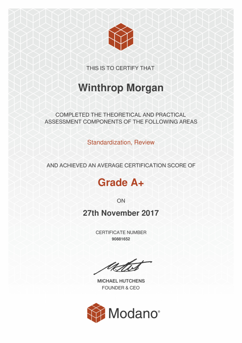 Modano Financial Modeling Certification #90881652